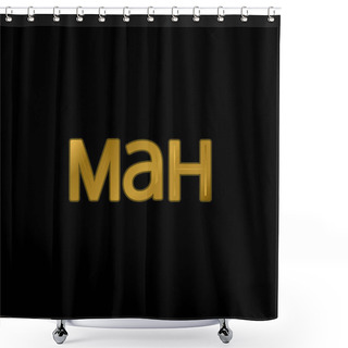 Personality  Azerbaijan Currency Symbol Gold Plated Metalic Icon Or Logo Vector Shower Curtains