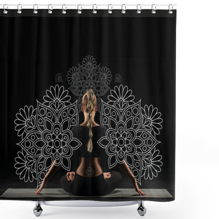 Personality  Woman Sitting In Lotus Position Shower Curtains