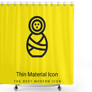 Personality  Baby Outline Minimal Bright Yellow Material Icon Shower Curtains
