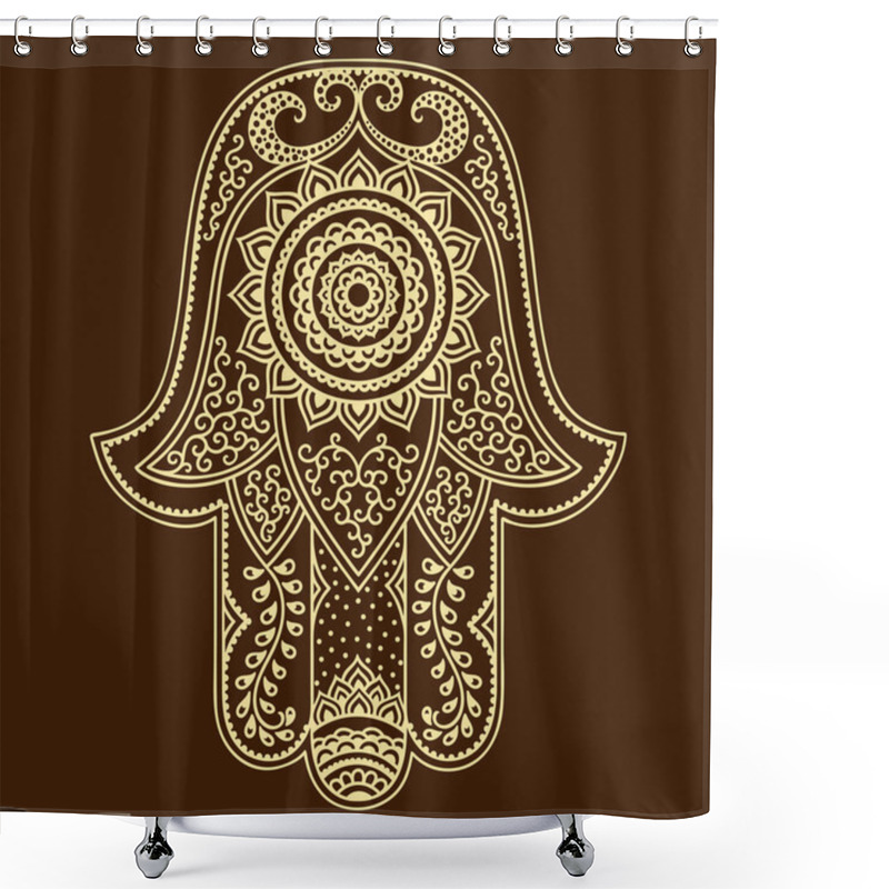 Personality  Vector Hamsa Hand Drawn Symbol Shower Curtains