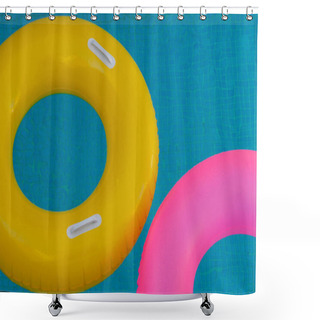 Personality  Colorful Floats On Pool Shower Curtains