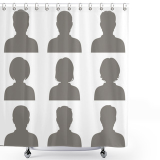 Personality  Vector Avatar, Profile Icon, Head Silhouette Shower Curtains
