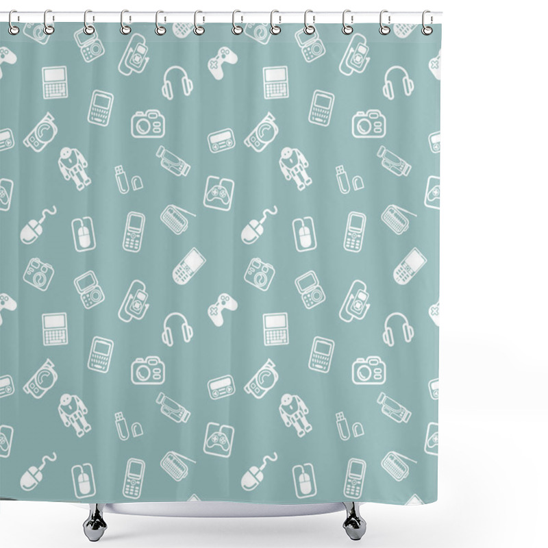 Personality  Seamless gadgets background texture shower curtains