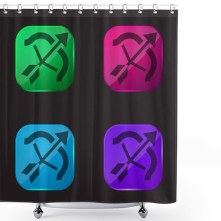Personality  Archery Four Color Glass Button Icon Shower Curtains