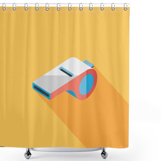 Personality  Whistle Flat Icon With Long Shadow,eps10 Shower Curtains