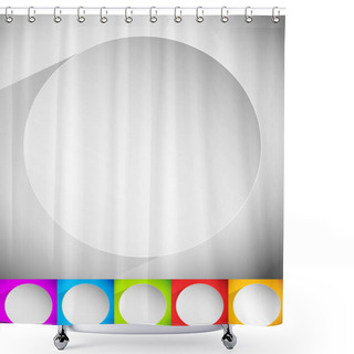 Personality  Background With Blank Circle Badges Set Shower Curtains
