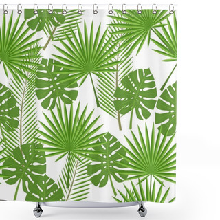 Personality  Seamless Tropical Leaves - Palm, Monstera Shower Curtains