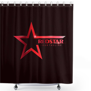 Personality  Red Star Logo  Shower Curtains