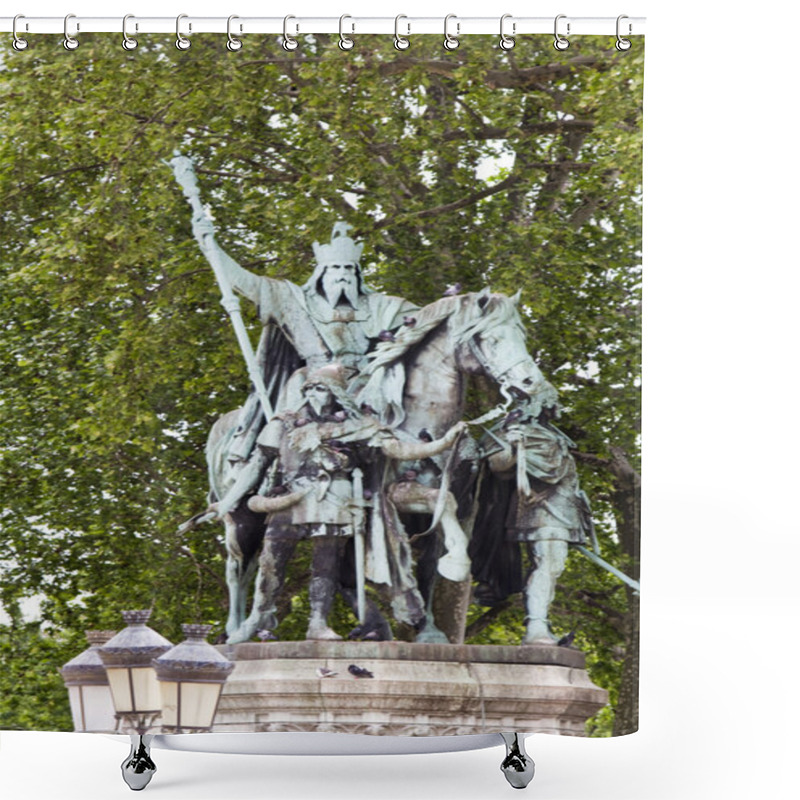 Personality  Statue Of Charlemagne, Paris, France Shower Curtains