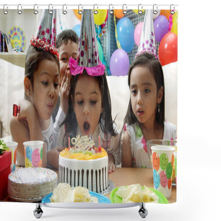 Personality  Children Celebrating Birthday Shower Curtains