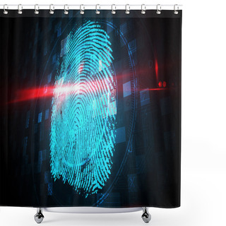 Personality  Digital Security Finger Print Scan Shower Curtains