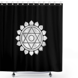 Personality  Anahata Silver Plated Metallic Icon Shower Curtains