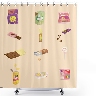 Personality  Cartoon Candy Icon Shower Curtains