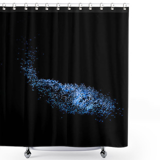 Personality  Shiny Blue Fiber Optics On Dark Background, Looks Like Constellation In Space Shower Curtains