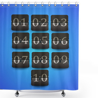 Personality  Set Of Figures On A Mechanical Scoreboard Shower Curtains