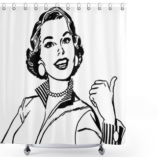 Personality  Bright Retro Gal Shower Curtains