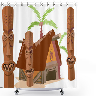 Personality  Tribal Totems On White Shower Curtains