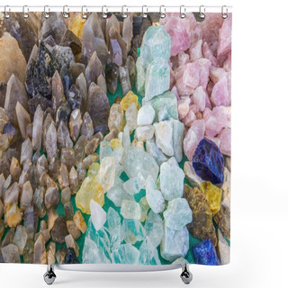 Personality  Different Kinds Of Colorful Gemstones Shower Curtains