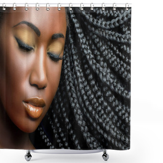 Personality  African Woman With Professional Make Up Shower Curtains