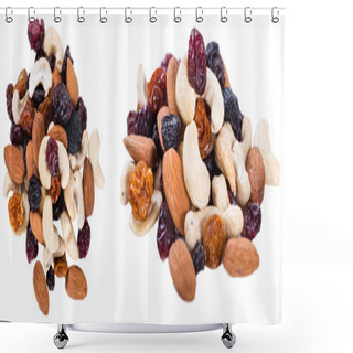 Personality  Trail Mix Isolated On White Shower Curtains
