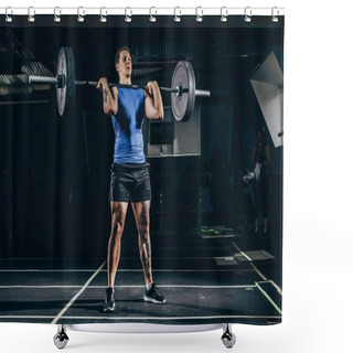 Personality  Sportsman Lifting Barbell  Shower Curtains