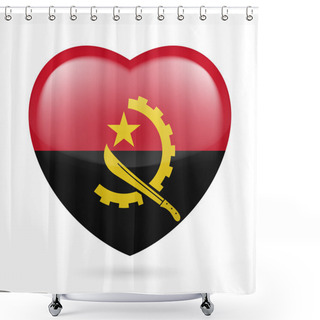 Personality  Heart Icon Of Angola Shower Curtains