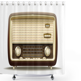 Personality  Old Radio Shower Curtains