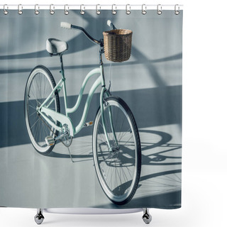 Personality  Hipster Bicycle With Basket Shower Curtains