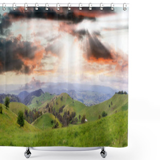 Personality  Australian Countryside At Sunset, New South Wales Shower Curtains
