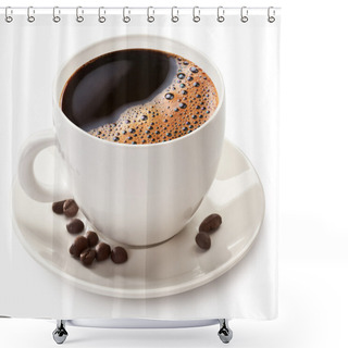 Personality  Coffee Cup And Beans Shower Curtains
