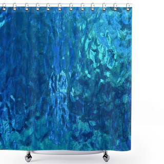 Personality  Vivid Blue Stained Glass Shower Curtains