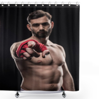 Personality  Boxer With Wrapping Hand Shower Curtains