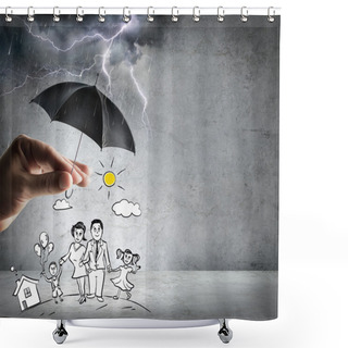 Personality  Life And Family Insurance - Safety Concept Shower Curtains