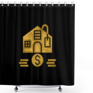 Personality  Affordable Gold Plated Metalic Icon Or Logo Vector Shower Curtains