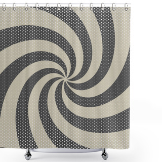 Personality  Gray Retro Background With Dots. Vector Pop Art Rays And Spots. Vintage Paper Shower Curtains