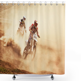 Personality  Motocross Shower Curtains