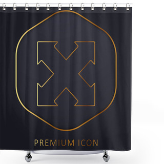 Personality  Binoculars Golden Line Premium Logo Or Icon Shower Curtains