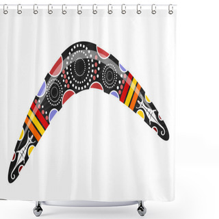 Personality  Australian Boomerang. Cartoon Boomerang On A White Background. V Shower Curtains