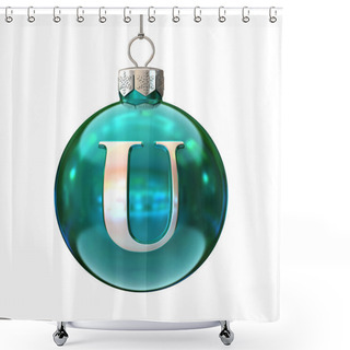 Personality  Colorful Christmas Ball Font Letter U Shower Curtains