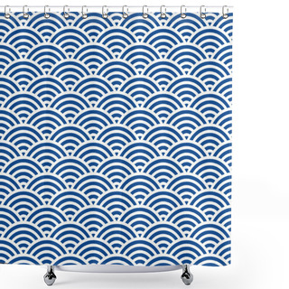 Personality  Japanese Wave Pattern Shower Curtains