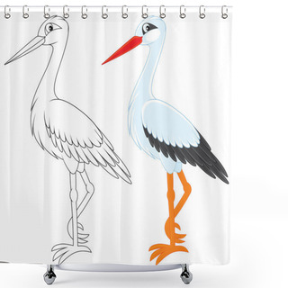 Personality  Stork Shower Curtains