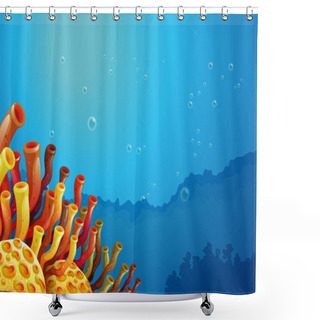Personality  Scene With Coral Reef Under The Ocean Shower Curtains