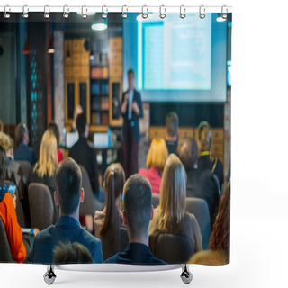Personality  Audience Listens Lecturer At Workshop Shower Curtains