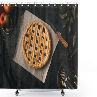 Personality  Homemade Apple Pie Shower Curtains