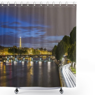 Personality  Long Exposure Of Paris From Pont Neuf Shower Curtains