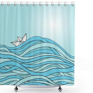 Personality  The Paper Ship Shower Curtains