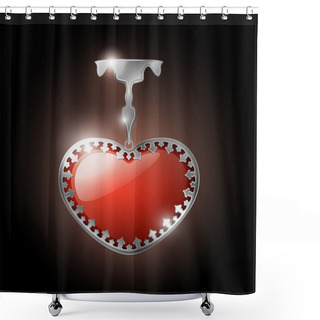 Personality  Vector Jewel Heart. Vector Illustration. Shower Curtains