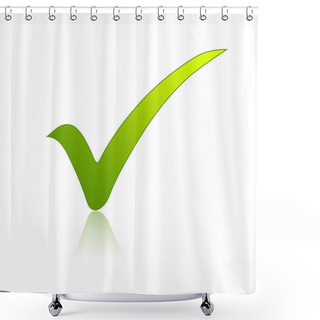 Personality  Green Check Mark Shower Curtains