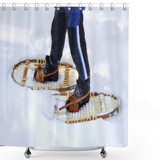 Personality  Snow Shoeing Shower Curtains