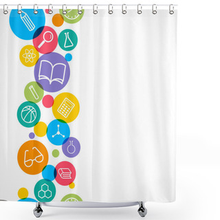 Personality  Vector Seamless Background. Science And Education Concept. Set O Shower Curtains